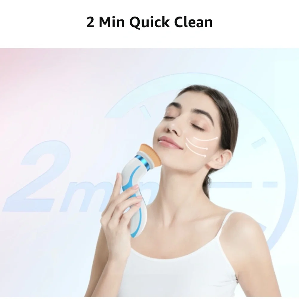 Facial Cleansing Brush-Spin Face Scrubber Exfoliator Rechargeable, 2-Speeds